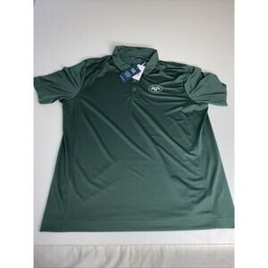 New York Jets Shirt Mens XL Green Short Sleeve Polo NFL Football